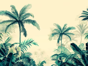 European Literary Plants Tropical Rainforest Wallpaper texture (ID:ffach694806)