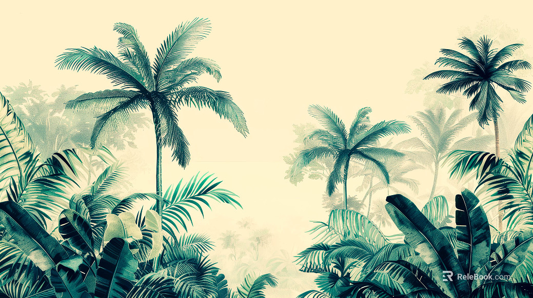 European Literary Plants Tropical Rainforest Wallpaper texture