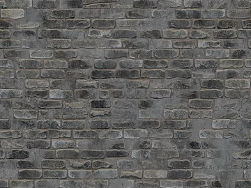 Dark gray retro brick wall exterior wall finish 3d model