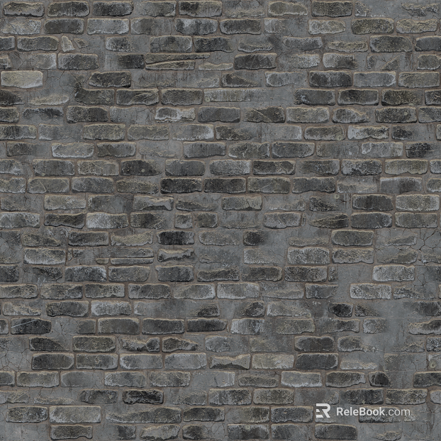 Dark gray retro brick wall exterior wall finish texture