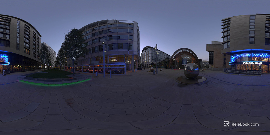 City Commercial Square Night HDR texture