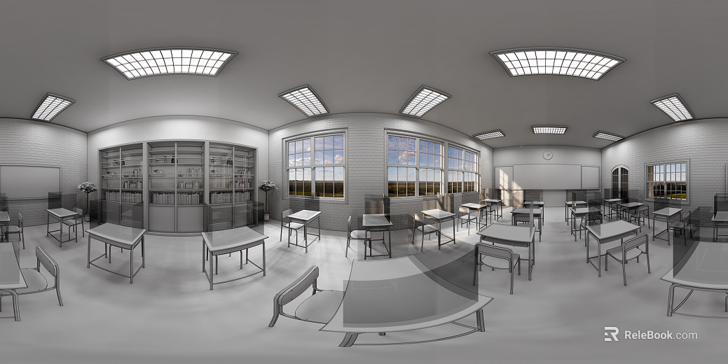 Indoor HDR Study Room Classroom Library texture
