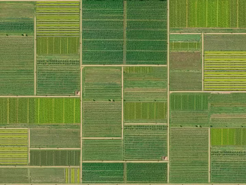 Aerial view of green farmland 3d model