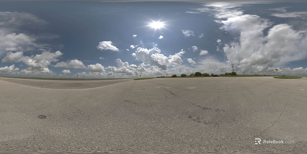 Highway Blue Sky White Clouds HDR texture