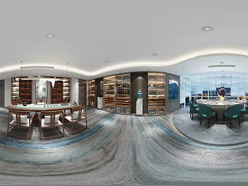 New Chinese Restaurant Tea Room HDR texture (ID:ffabg60031)