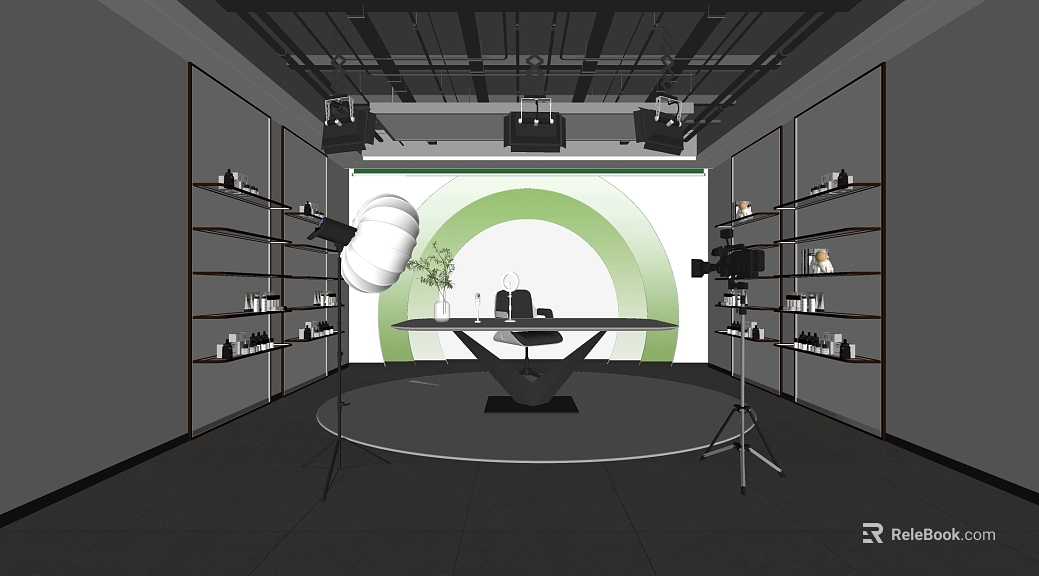 Modern Wind Deep Grey Studio Scene texture