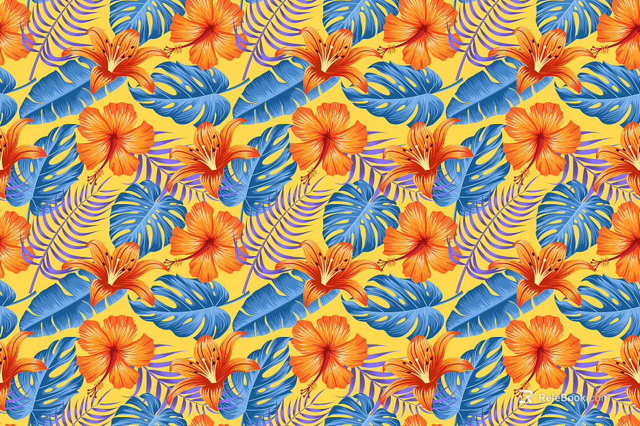 Even grain European palm plantain plant branches and leaves background map texture
