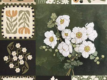 French medieval abstract decorative painting combination texture (ID:ffach912518)