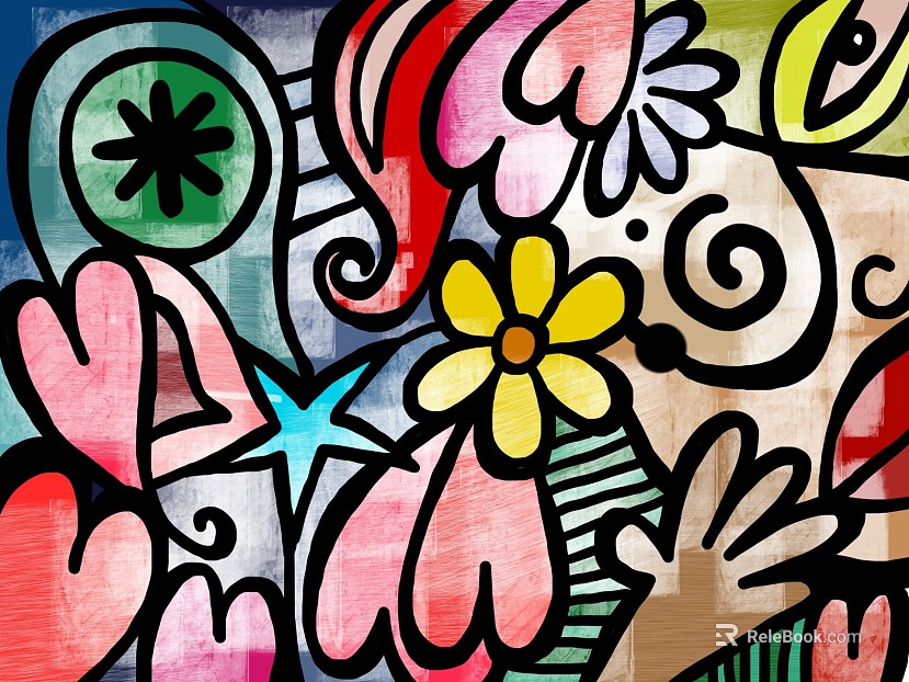 cartoon painting texture
