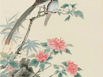 Chinese flower and bird painting texture (ID:ffach541556)