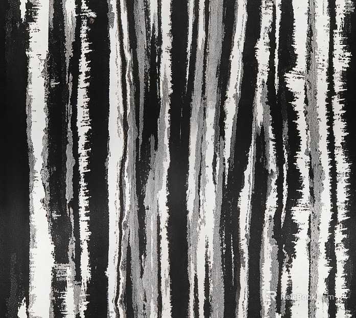 Black and white ink vertical jacquard flannel texture
