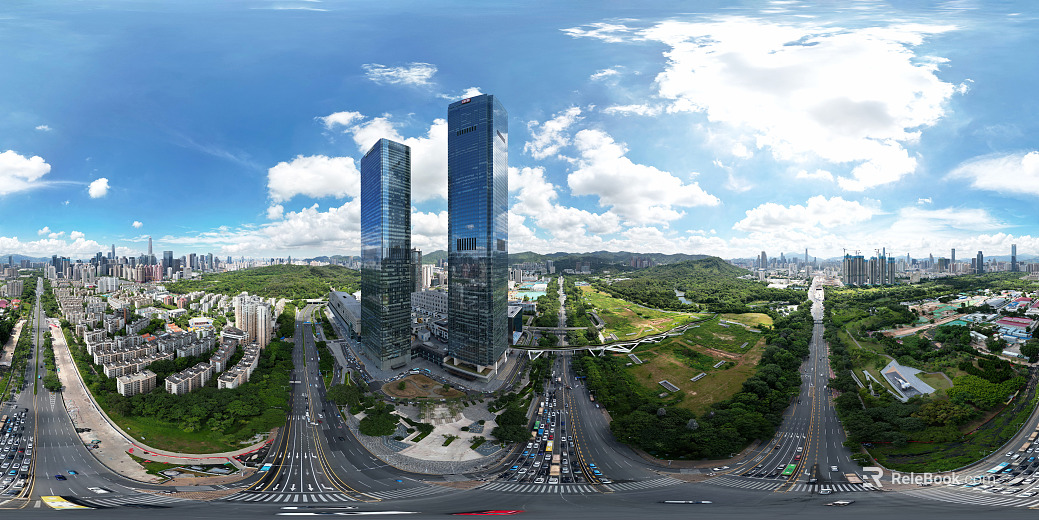 HDR urban ecological greening panorama texture