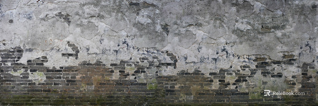 Grey black dilapidated brick wall building exterior wall texture