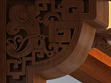 Chinese dark brown wood carved furniture components texture (ID:ffaeh911289)