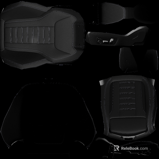 Black fine-grain leather car seats texture