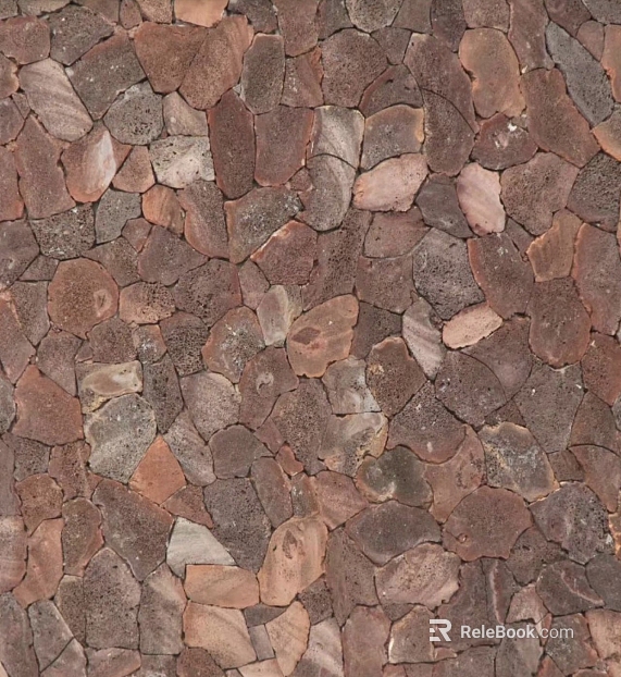 Red brown gray rubble courtyard floor stone texture