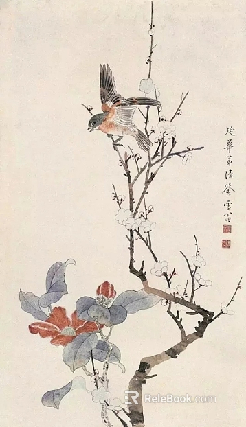 flower-and-bird painting texture