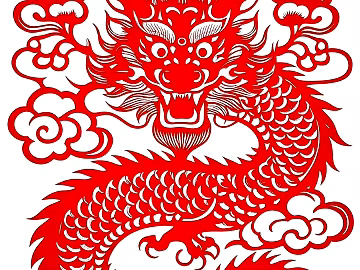 Folk paper-cut window decoration painting dragon texture (ID:ffach606263)