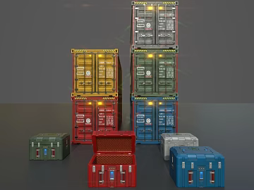 Industrial wind multicolor metal container texture (ID:ffaeh719594)