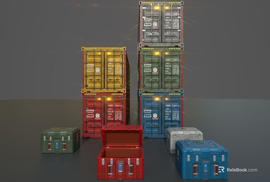 Industrial wind multicolor metal container texture