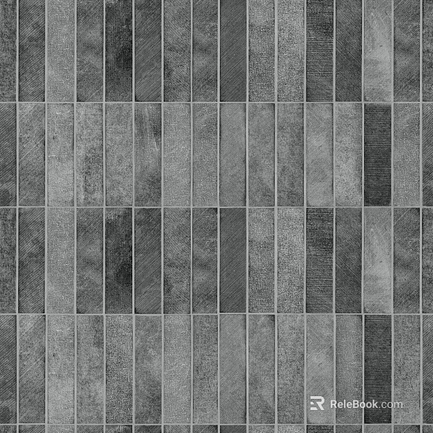 Industrial Wind Deep Grey Strip Ceramic Mosaic texture