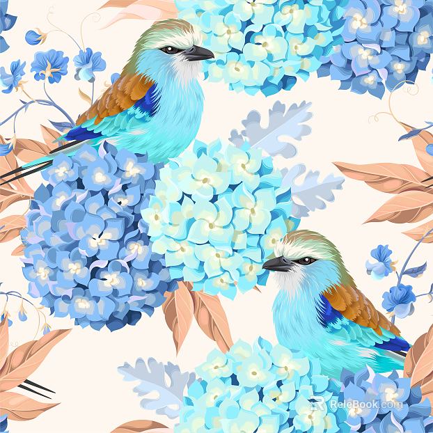 Mori cartoon flowers flowers and birds wallpaper mural wallpaper wall covering texture