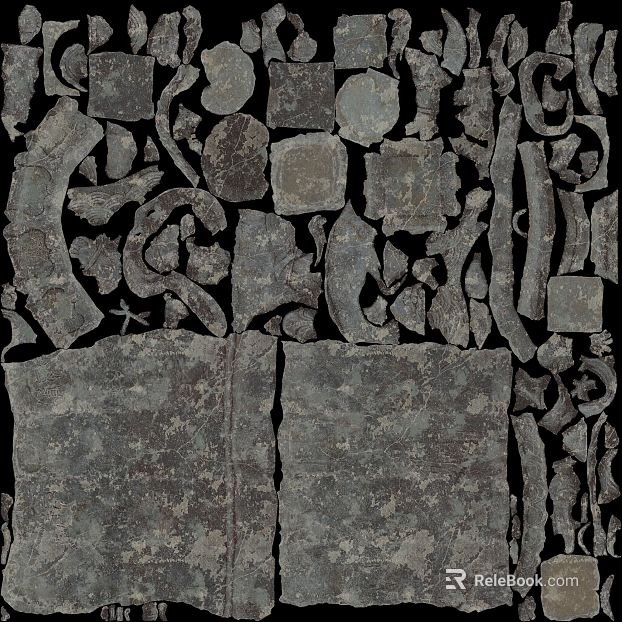 Dark gray dilapidated rock decorative elements texture