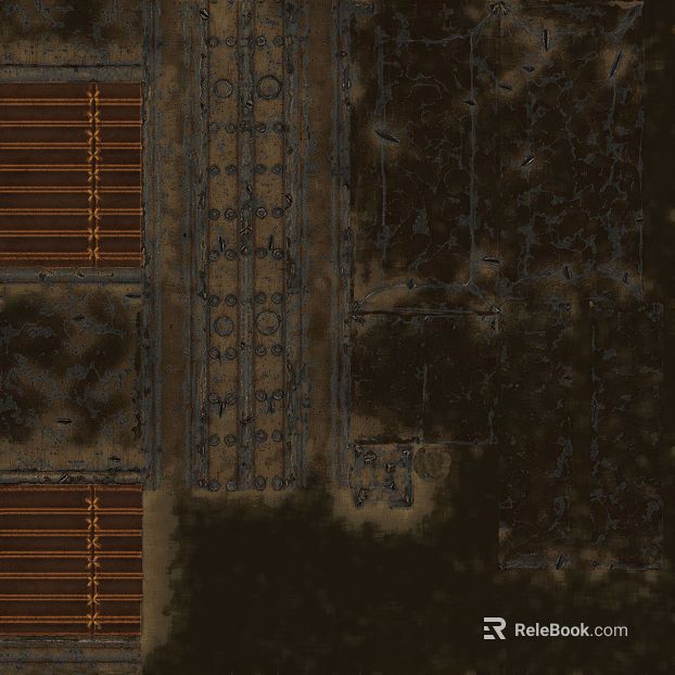Dark brown dilapidated metal industrial ground texture