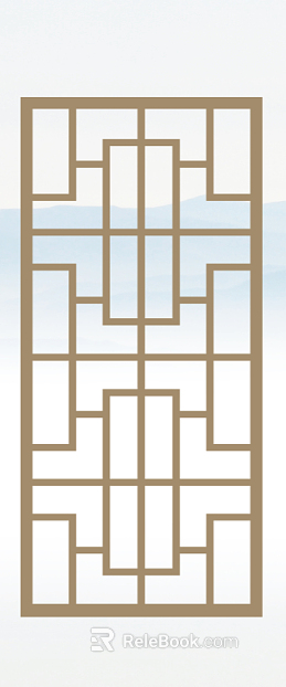 Wood carved hardware component window Chinese style texture