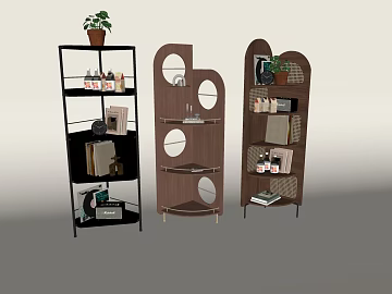 Deep Walnut Modern Style Storage Rack texture (ID:ffaeh212141)