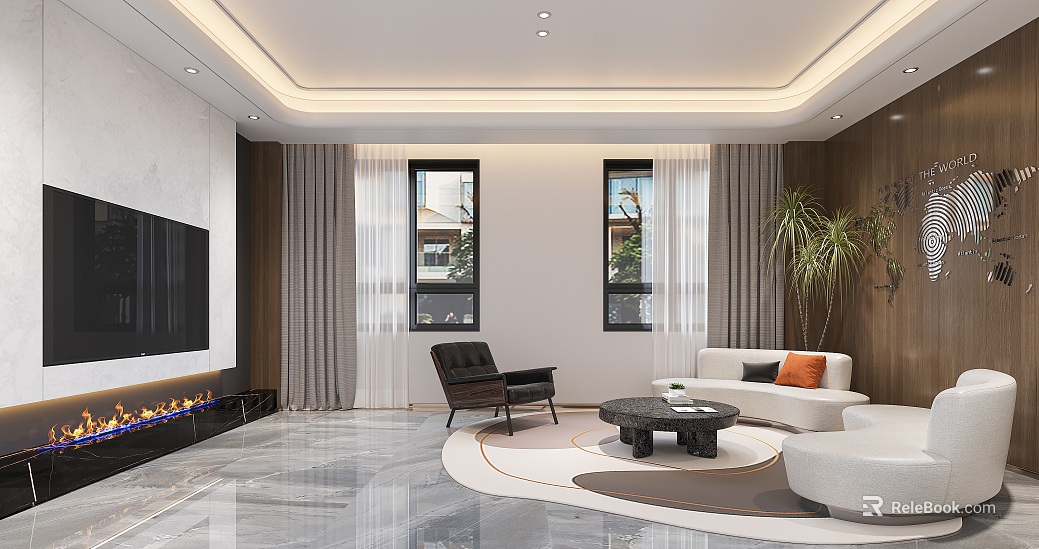 Modern Style Grey Marble Living Room Floor texture