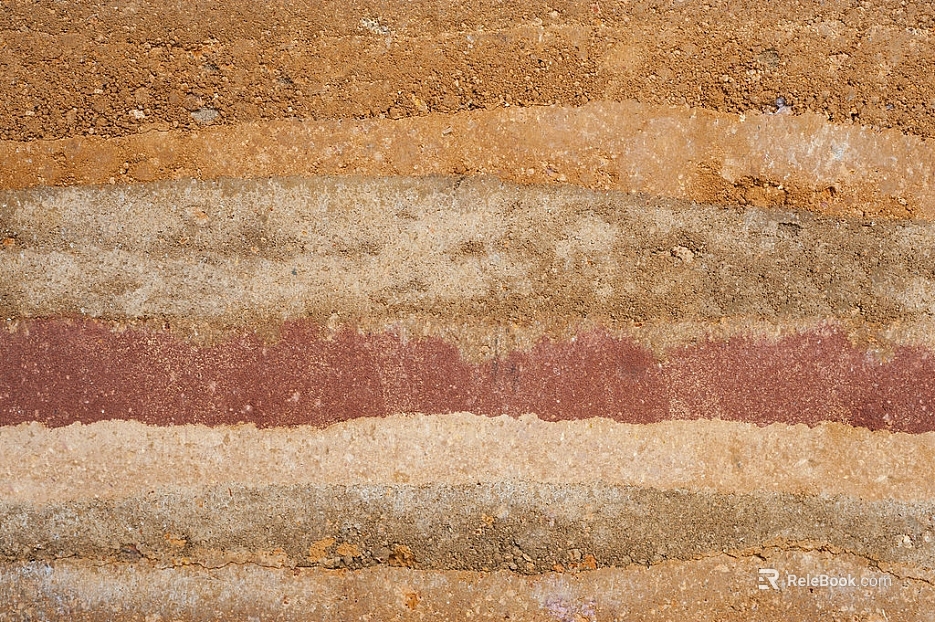 Rammed earth colorful earth wall texture