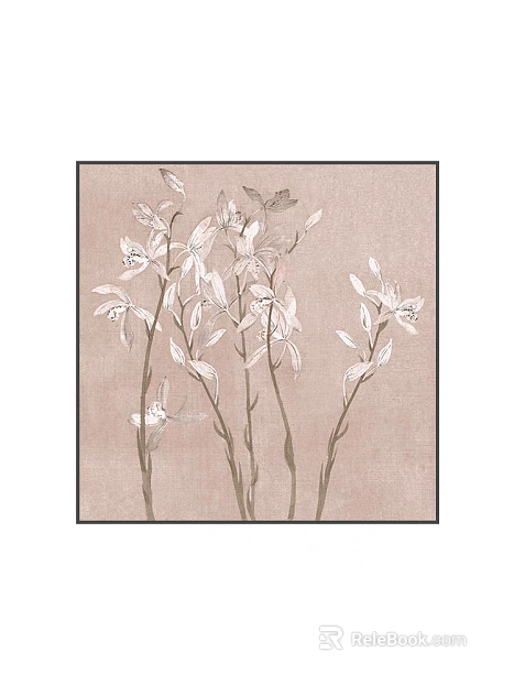 Morandi color orchid plant decorative painting texture