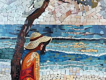 Mosaic Background Wall Mosaic Hanging Painting Decorative Painting Abstract Geometric Decorative Painting Wallpaper Wallpaper Wall Cloth Wall Cloth texture (ID:ffach729500)