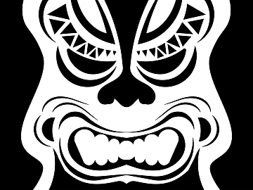 Tattoo black and white mask pattern texture pattern graphics (ID:ffach974584)