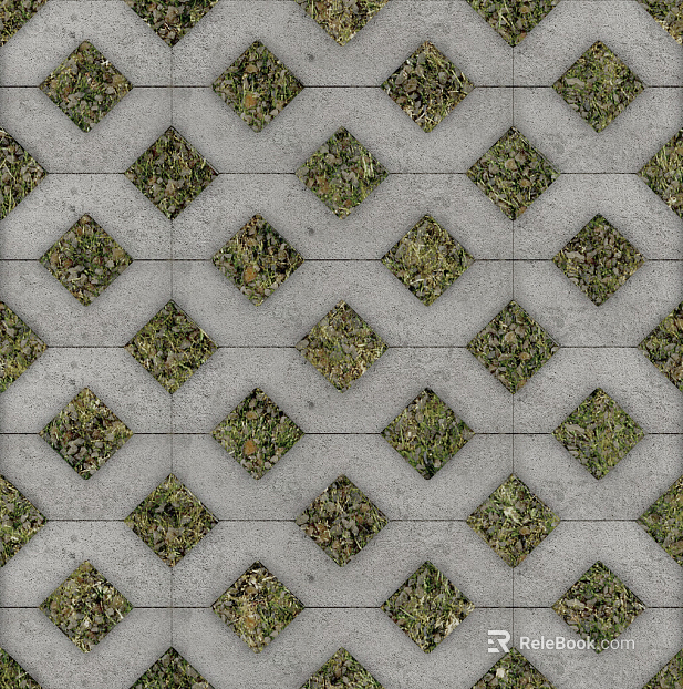grass-planting brick texture