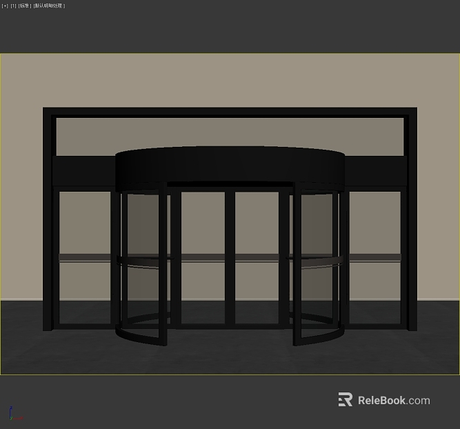 Black Glass Revolving Door Commercial Store texture