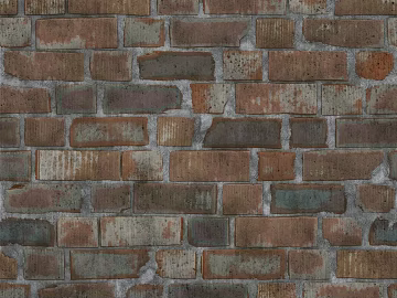 Retro dilapidated red brick building exterior wall texture (ID:ffaeh702961)