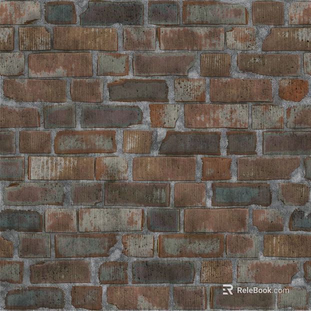 Retro dilapidated red brick building exterior wall texture