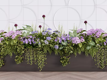 Purple-blue floral indoor landscaping texture (ID:ffaeh964586)