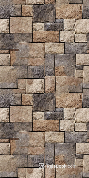 Cultural stone rubble rock building exterior wall texture