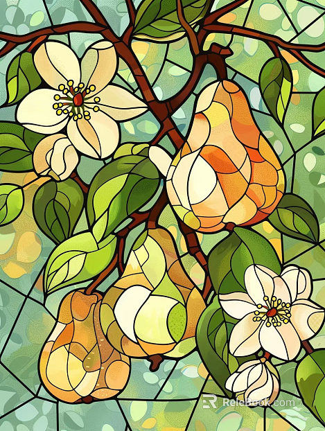 Art Flower Pattern Stained Glass texture
