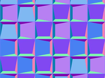 Purple blue geometric art brick background wall 3d model