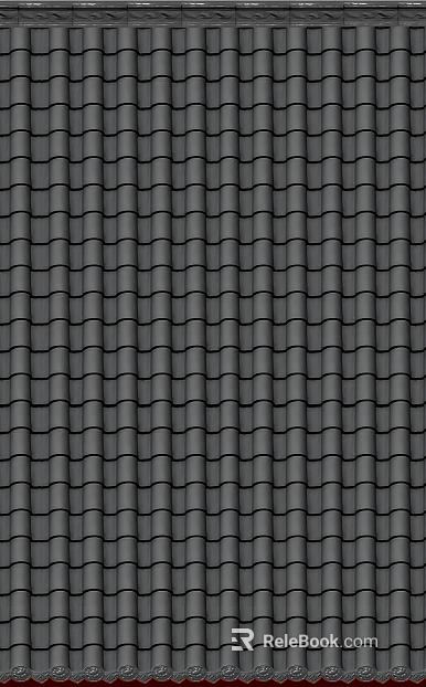 Dark gray antique tile building roof texture