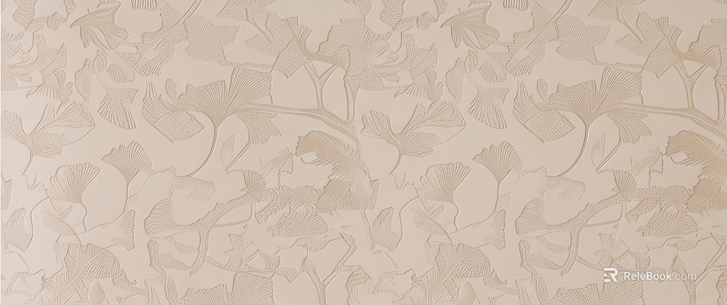Beige ginkgo leaf embossed wallpaper background wall texture