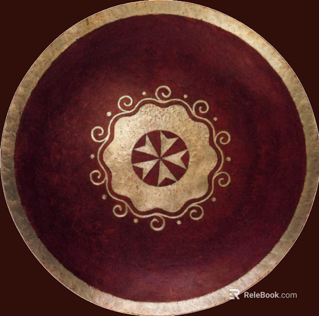 Retro Red Gold Shield Decoration Component texture