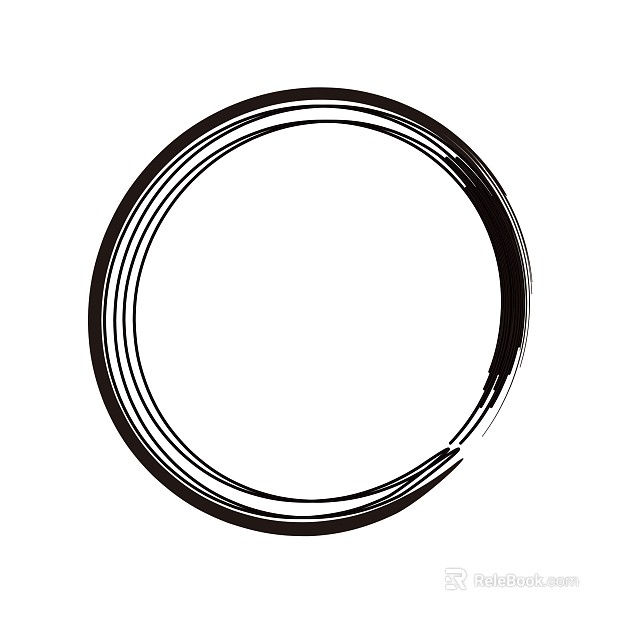Chinese style ink ink ring round border ink texture