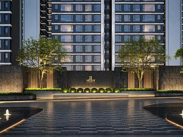 Modern Light Luxury Residential Entrance Landscape texture (ID:ffaeh122884)