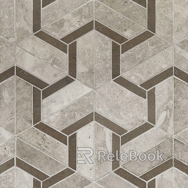 Close-up of a ground parquet texture, featuring an intricate pattern of interlocking wood pieces in various shades of brown, creating a rustic and sophisticated flooring appearance.