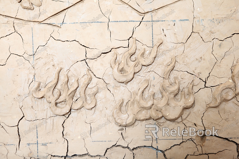 A detailed image showcasing a textured, relief-style depiction of an ancient, mythological creature emerging from a stone background, with intricate carvings and a sense of depth and history.